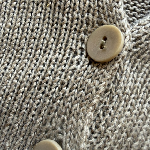 Eileen Fisher Linen Cardigan XL Dark Green 100% Linen Sweater 3/4 Sleeves Button - Picture 11 of 11